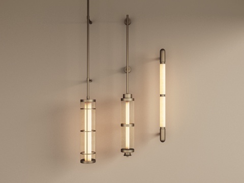  现代金属壁灯 大型壁灯 床头壁灯 长条壁灯 客厅壁灯3d模型 