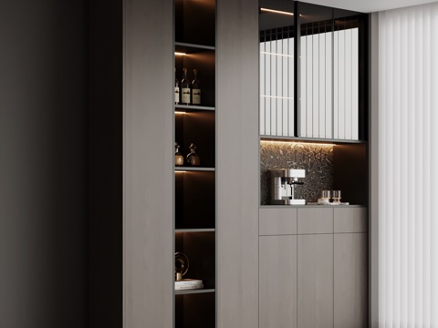  意式餐边柜3d模型 