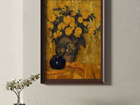  复古，中古，装饰画3d模型 