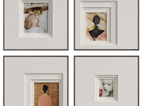  抽象画免费3d模型 