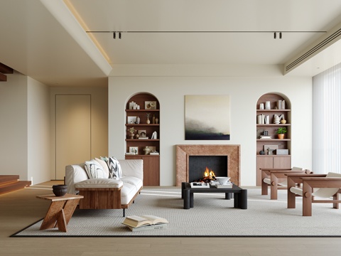 中古风客厅su模型