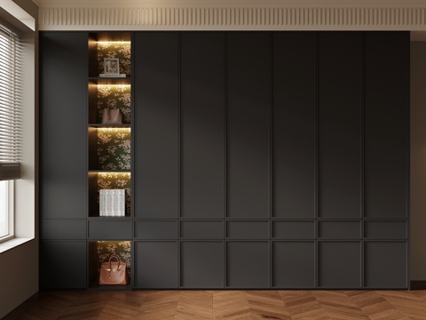  法式衣柜3d模型 