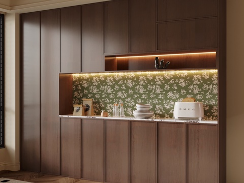  中古风餐边柜3d模型 