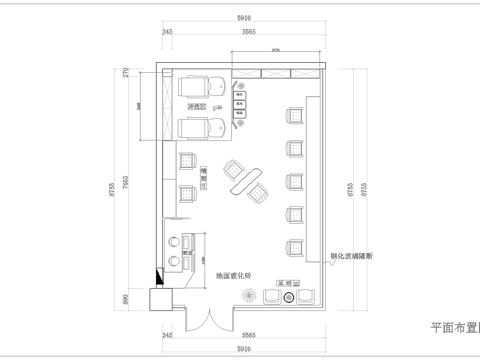 理发店 最新全套施工图设计cad施工图