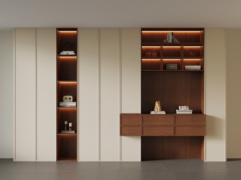  中古风书柜3d模型 