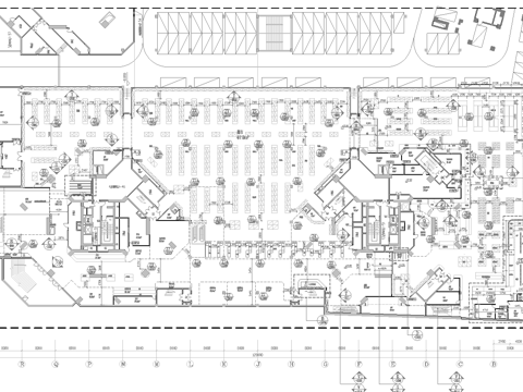 大型百货连锁超市 最新全套施工图设计cad施工图