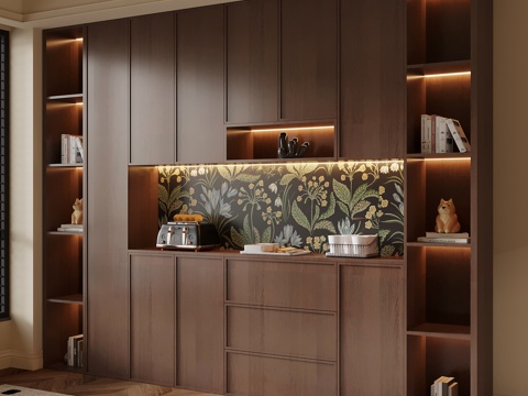  法式中古风餐边柜3d模型 