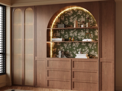  中古风置物柜3d模型 