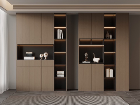  意式书柜3d模型 