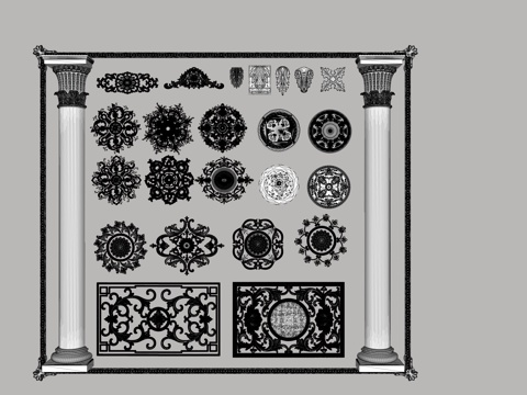 欧式构件su模型
