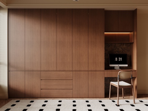 中古风书柜su模型