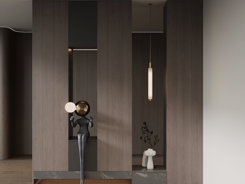  现代意式玄关 隔断3d模型 