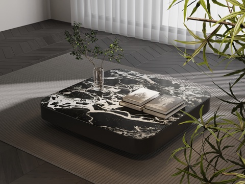  现代意式茶几 意式极简茶几3d模型 