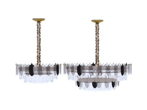 吊灯 水晶吊灯 金属吊灯 装饰灯具su模型