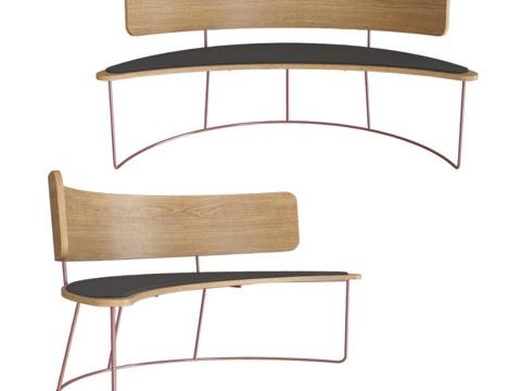  弧形休闲椅3d模型 