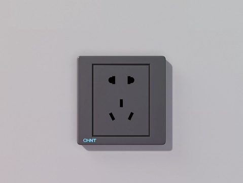  黑色墙壁插座3d模型 