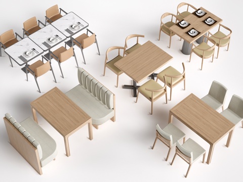 现代办公隔断 办公桌椅 长桌椅 会议桌椅su模型