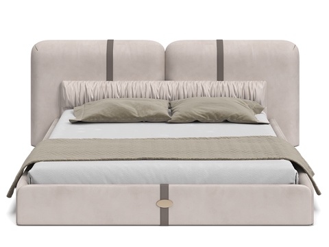  现代简约双人床 双人床 简约床 卧室床 抱枕 床垫3d模型 