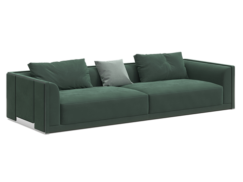  现代简约双人沙发 双人沙发 简约沙发 客厅沙发 抱枕3d模型 