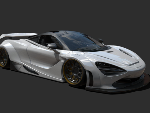  迈凯伦720S LBWK 未完成3d模型3d模型 