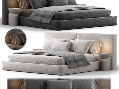  阁楼双人床3d模型 