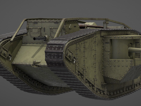  马克四型 雄性 重型坦克3d模型 