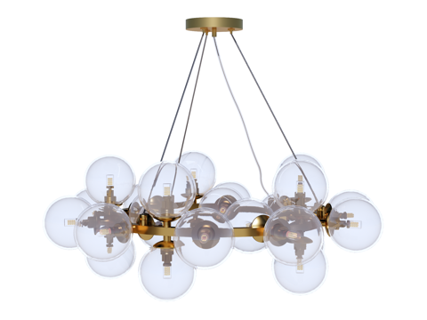  吊灯 金属吊灯 玻璃吊灯 装饰灯具su模型 