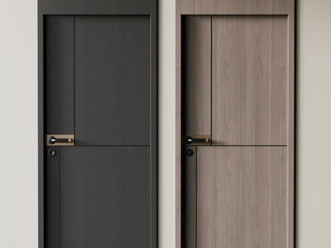  现代意式单开门3d模型 