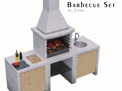  旋律烧烤套装（1件烧烤架）3d模型 