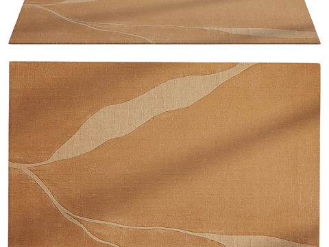  极简橙色地毯3d模型 