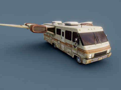  太空炮弹房车3d模型 