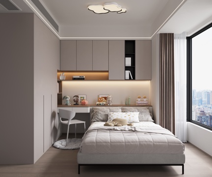  现代儿童房卧室3d模型 