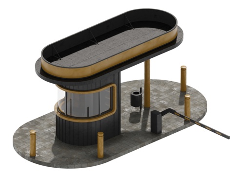  安检岗亭13d模型 