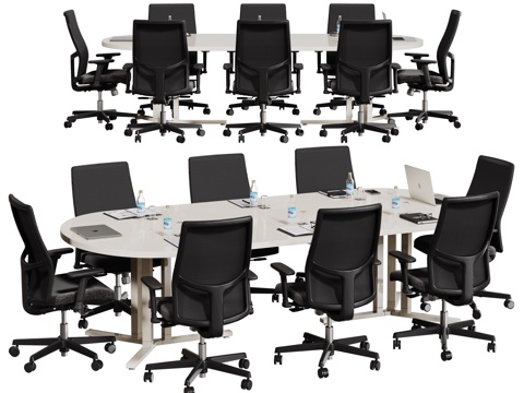  现代会议桌椅 洽谈桌椅 办公桌椅3d模型 