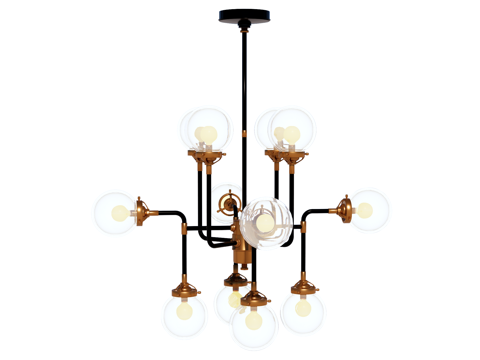  吊灯 金属吊灯 玻璃吊灯 装饰灯具su模型 