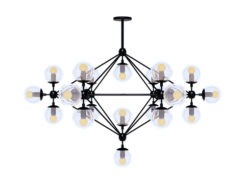  吊灯 金属吊灯 玻璃吊灯 装饰灯具su模型 