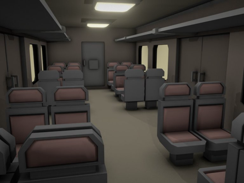  火车车厢3d模型 