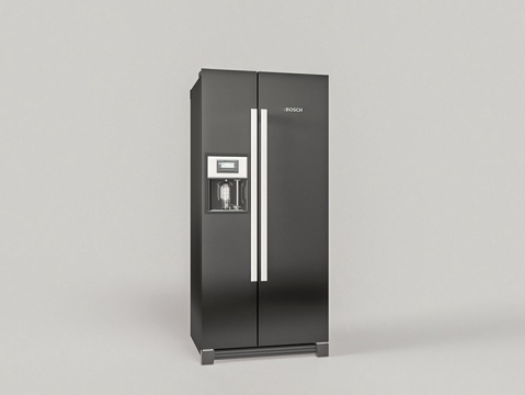  现代双开门智能冰箱3d模型 