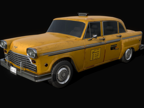  峡谷75出租车  低多边形3d模型 