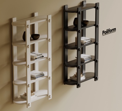 现代置物架 书架su模型