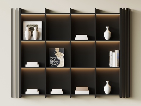  现代意式置物架 书架3d模型 