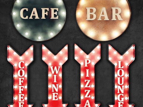  发光金属标牌套装103d模型 