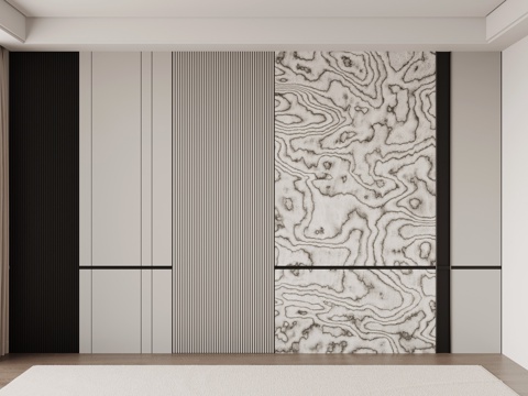  现代意式背景墙 电视沙发背景墙3d模型 