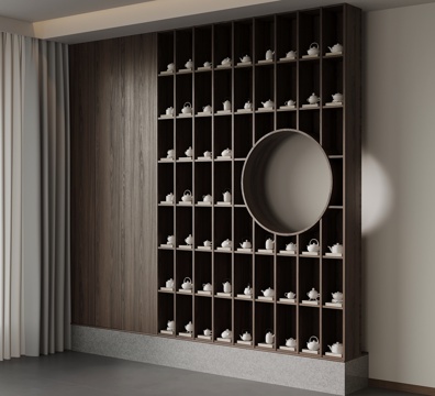  新中式茶柜3d模型 