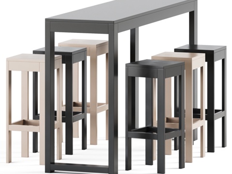  Gandia Blasc Na Xemena高脚桌与吧凳3d模型 