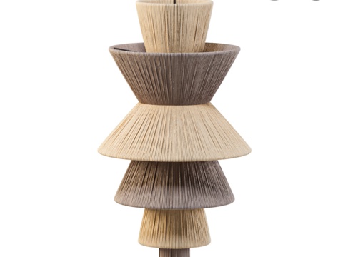  LEIA LUZ黄麻吊灯3d模型 