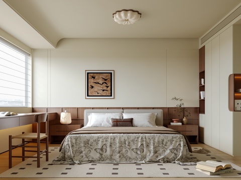 中古风卧室su模型