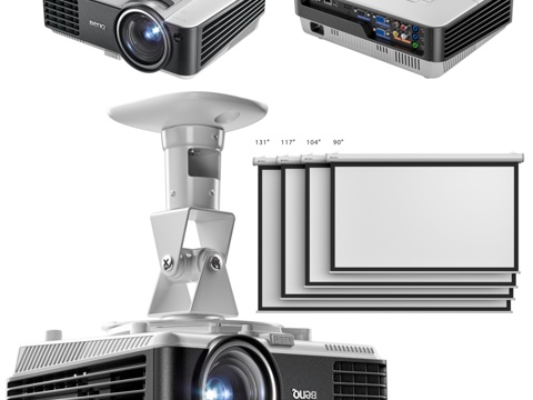  BENQ投影仪+屏幕+天花板支架3d模型 