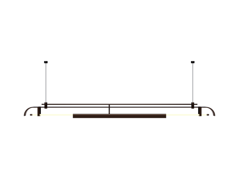 吊灯 金属吊灯 条形吊灯 装饰灯具su模型