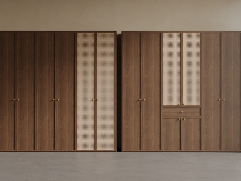  中古风衣柜su模型 